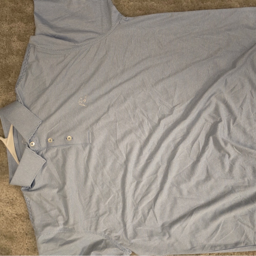 Rhoback Light Blue Stripe Polo